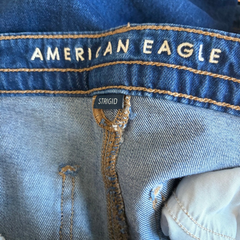 American Eagle Dreamy Drape Strigid Low-Rise Wide-Leg Jean Dark Size 12 X-Short - Picture 10 of 11